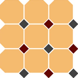 Керамогранит TopCer Octagon New 4421 Oct14+20-A Ochre Yellow Octagon 21/Black 14 + Brick Red 20 Dots 30x30 матовый