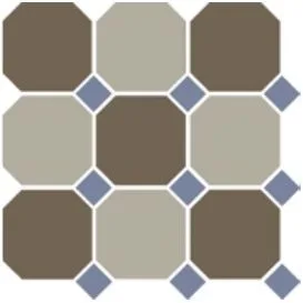 Octagon New 4429+01 Oct11-B Coffe Brown 29 Beige 01 Octagon/Blue Cobalt 11 Dots