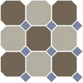 Керамогранит TopCer Octagon New 4429+01 Oct11-B Coffe Brown 29 Beige 01 Octagon/Blue Cobalt 11 Dots 30x30 матовый