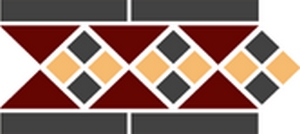 Бордюр TopCer Octagon New Border Lisbon With 1 Strip (Tr.20, Dots 14+21, Strips 14) 15x28 матовый