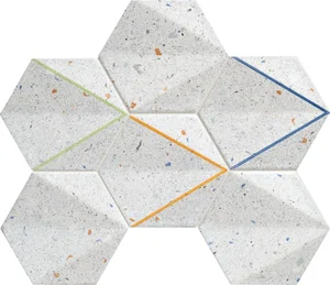 Мозаика Tubadzin Ms-Dots Grey 22,1x29,8 рельефная