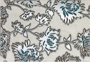 Декоративный элемент Tubadzin Gris Flower Turkus 25x36 матовый
