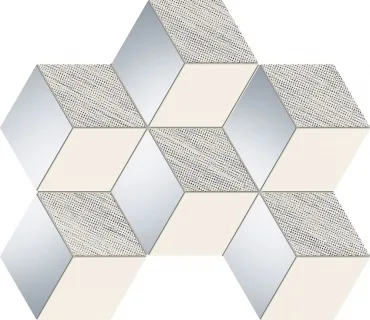 Мозаика Tubadzin Senza Grey Hex 22,1x28,9 глянцевая