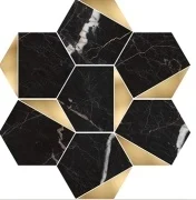 Мозаика Vallelunga Cava 6001228 Nero Lusso Esag Tri Or T7 28x30 глянцевая