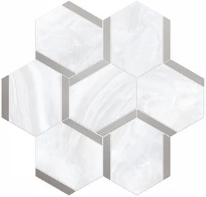 Керамогранит Vallelunga Nolita Esagona Bacchetta Platino Satin 6001120 28x30 сатинированный