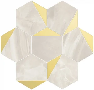 Керамогранит Vallelunga Nolita Esagona Triangoli Oro Lusso 6001117 28x30 полированный