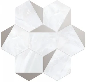 Керамогранит Vallelunga Nolita Esagona Triangoli Platino Lusso 6001118 28x30 полированный