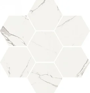 Мозаика Vallelunga Statuario Esagona 6000402 28x30 лаппатированная