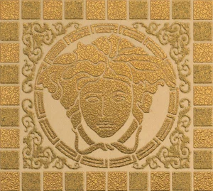 Вставка Versace Vanitas Firma Medusa Oro Noce Gold 37501 9,8x10,9 матовая
