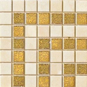 Вставка Versace Vanitas Girospecchio Greca Beige Gold 37285 7,6x7,6 матовая