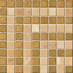 Вставка Versace Vanitas Girospecchio Greca Oro Noce Gold 37281 9,8x9,8 матовая