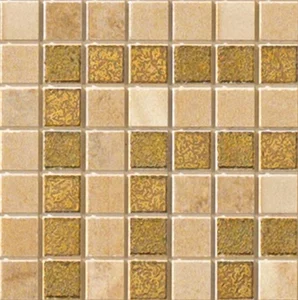 Вставка Versace Vanitas Girospecchio Greca Oro Noce Gold 37286 7,6x7,6 матовая
