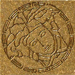 Вставка Versace Vanitas Girospecchio Medusa Gold 37265 7,6x7,6 матовая