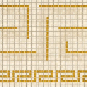 Мозаика Versace Vanitas Mosaici Greca Beige Gold 37242 39,4x39,4 матовая
