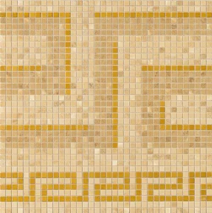 Мозаика Versace Vanitas Mosaici Greca Oro Noce Gold 37243 39,4x39,4 матовая
