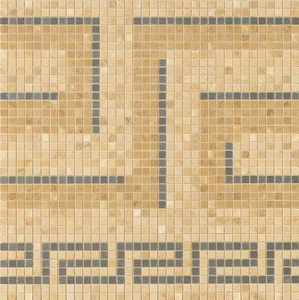 Мозаика Versace Vanitas Mosaici Greca Oro Noce Silver 37233 39,4x39,4 матовая