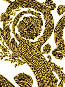 Декоративный элемент Versace Alphabet Decori Bianco-Oro Mix 48930 14,5x19,4 глянцевый