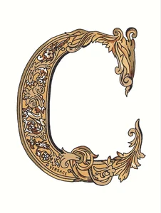Декоративный элемент Versace Alphabet Lettera Bianca C 48942 14,5x19,4 глянцевый