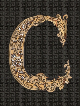 Декоративный элемент Versace Alphabet Lettera Nera C 48972 14,5x19,4 глянцевый