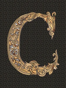 Декоративный элемент Versace Alphabet Lettera Nera C 48972 14,5x19,4 глянцевый