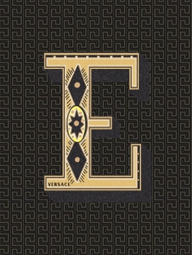 Декоративный элемент Versace Alphabet Lettera Nera E 48974 14,5x19,4 глянцевый