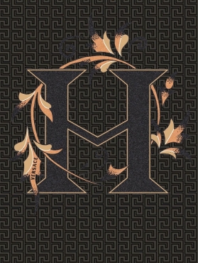 Декоративный элемент Versace Alphabet Lettera Nera H 48977 14,5x19,4 глянцевый