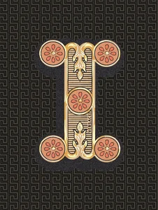 Декоративный элемент Versace Alphabet Lettera Nera I 48978 14,5x19,4 глянцевый