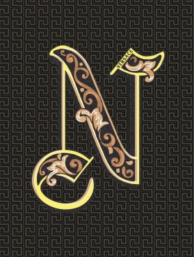 Декоративный элемент Versace Alphabet Lettera Nera N 48983 14,5x19,4 глянцевый