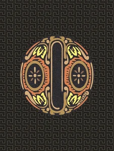 Декоративный элемент Versace Alphabet Lettera Nera O 48984 14,5x19,4 глянцевый