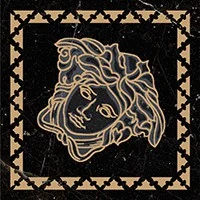 Вставка Versace Emote Tozzetto Sabbiato Nero Amasan 262722 10x10 матовая