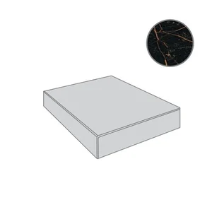 Ступень Versace Marble Ang. Gradone Nero Lap 240573 32,5x32,5 лаппатированная
