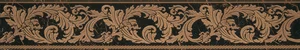 Бордюр Versace Marble Fas.10 Barocchina Nero 240883 9,6x58,5 лаппатированный