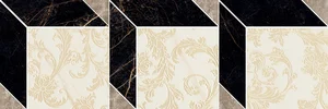 Мозаика Versace Marble Mos.Dec.Cube Nero-Bianco-Grigio 240861 19,5x58,5 лаппатированная
