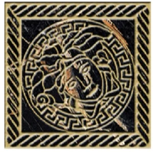Вставка Versace Maximvs Angolo Greca Sabbiato Black & Gold/Oro Lux G0067844 10x10 полированная