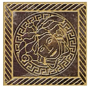 Вставка Versace Maximvs Angolo Greca Sabbiato Galaxy Brown/Oro Lux G0067846 10x10 полированная