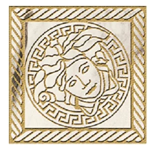 Вставка Versace Maximvs Angolo Greca Sabbiato Panda White/Oro Lux G0067841 10x10 полированная