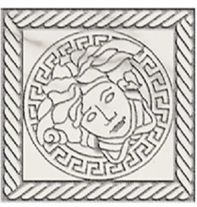 Вставка Versace Maximvs Angolo Greca Sabbiato Statuario White/Oro Lux G0067840 10x10 полированная