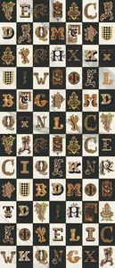 Керамогранит Versace Maximvs Lettering Bianco/Nero/Oro A 63140 120x278 полированный