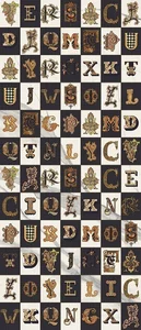 Керамогранит Versace Maximvs Lettering Bianco/Nero/Oro B 63141 120x278 полированный