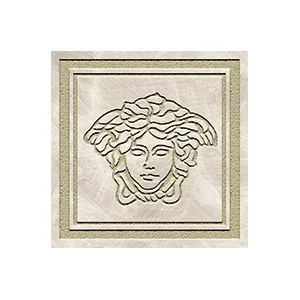 Вставка Versace Meteorite Fir.Medusa Lap Bianco/Oro 47302 9,8x9,8 лаппатированная