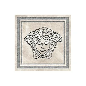Вставка Versace Meteorite Fir.Medusa Lap Bianco/Platino 47303 9,8x9,8 лаппатированная