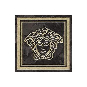 Вставка Versace Meteorite Fir.Medusa Lap Nero/Oro 47300 9,8x9,8 лаппатированная