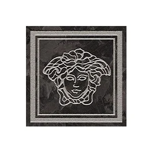Вставка Versace Meteorite Fir.Medusa Lap Nero/Platino 47301 9,8x9,8 лаппатированная