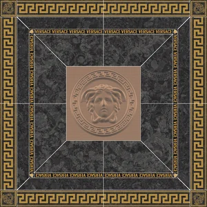 Декоративный элемент Versace Meteorite Ros.Lap Nero Oro 47320 120x120 лаппатированный