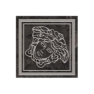 Вставка Versace Meteorite Toz.Medusa Lap Nero/Platino 47291 9,8x9,8 лаппатированная