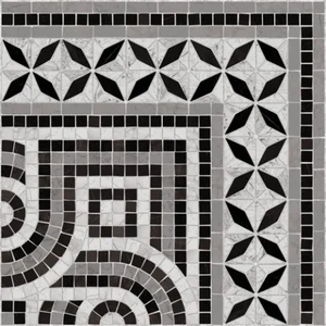Вставка Vives Via Appia Cantonera Paxos Negro 43,5x43,5 полированная