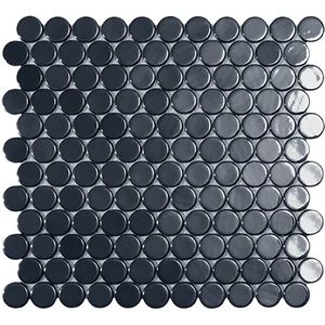 Мозаика Vidrepur Circle № 6005 BR Чёрный 30x30 глянцевая