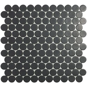 Мозаика Vidrepur Circle № 6108 Чёрный Матовый 30x30 матовая