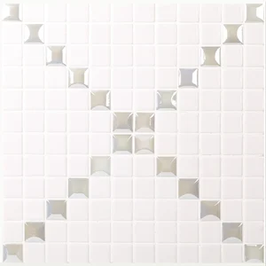 Мозаика Vidrepur Edna Mix Мозаика Mixed Trento Edna White (на сетке) 1236195 33,7x33,7 глянцевая