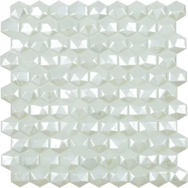 Мозаика Vidrepur Hex Diamond № 350d Белый 30,7x31,7 глянцевая